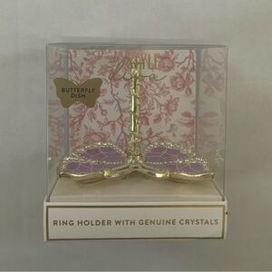 Butterfly Ring Holder with Genuine Crystals - Purple